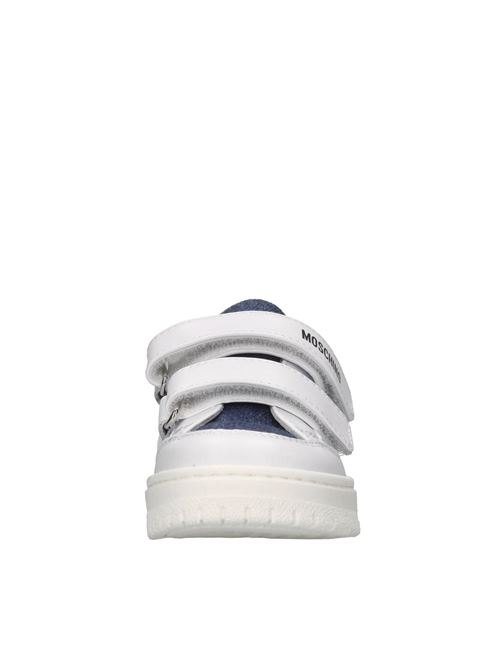 Sneakers in pelle ecopelle e tessuto MOSCHINO | 80481 GINEVRA/DODO 5JEANS-BIANCO